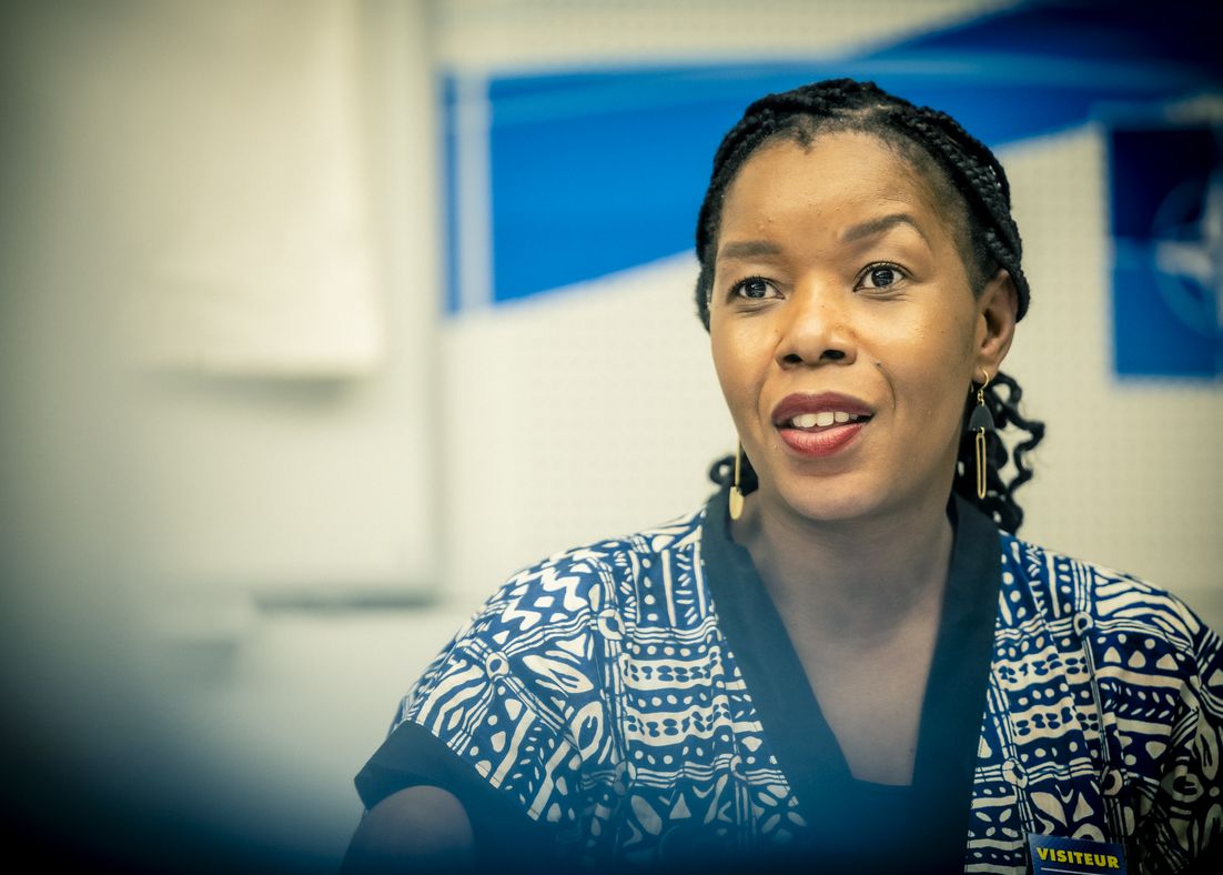 Ottilia Anna Maunganidze bei der Sitzung der Food Security Task Force in Brüssel