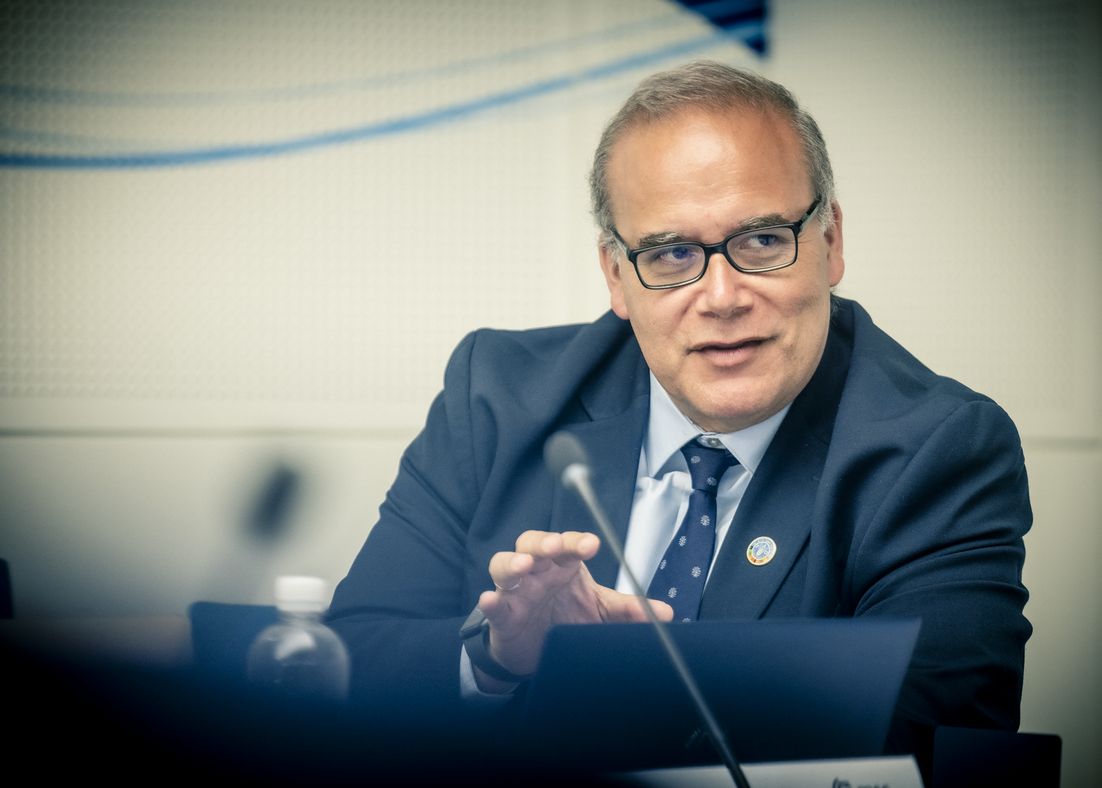 Máximo Torero Cullen bei dem Treffen der Food Security Task Force in Brüssel