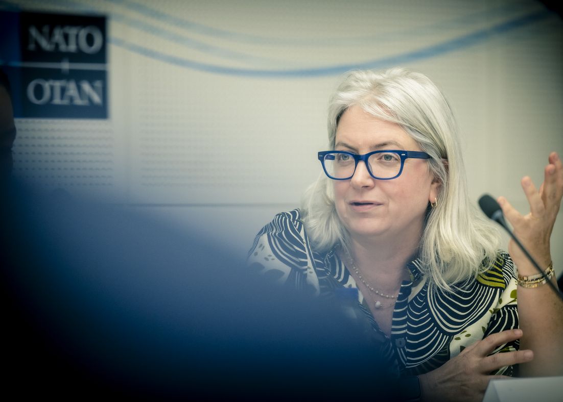 Erin Sikorsky bei dem Treffen der Food Security Task Force in Brüssel