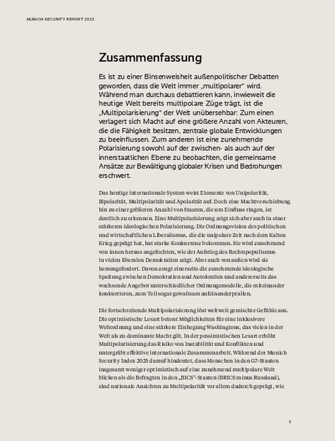 Munich Security Report 2025 – Zusammenfassung