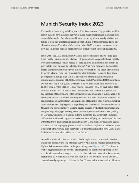 Munich Security Index 2023