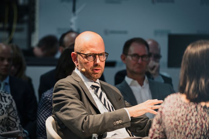 Christian Bruch (Vorstandsvorsitzender, Siemens Energy) spricht bei der Townhall in Berlin.
